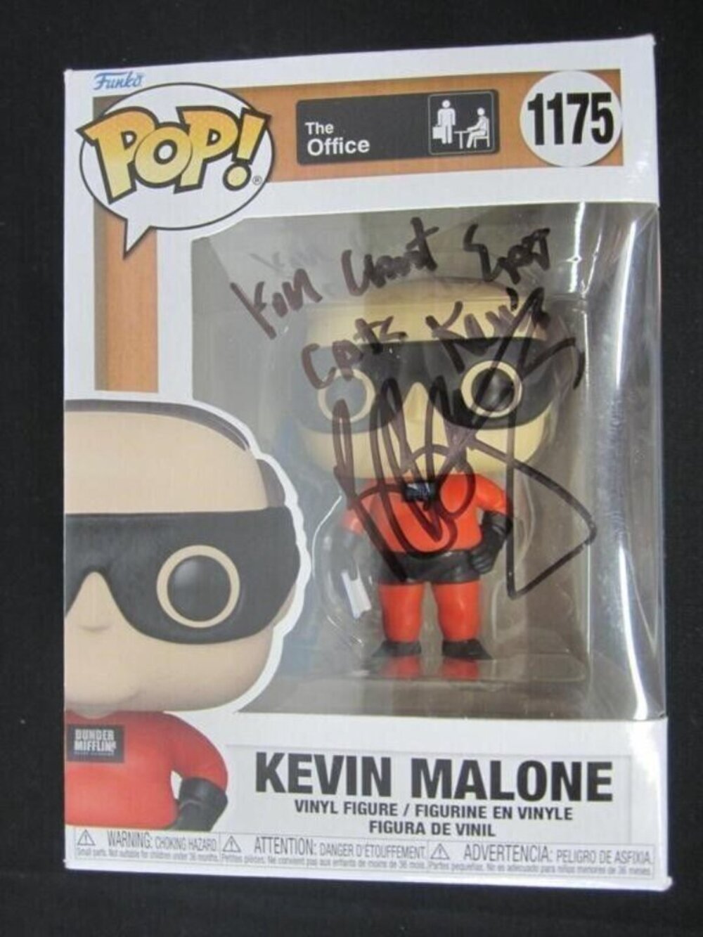 Brian Baumgartner signed Funko POP! TV: The Office Kevin Malone #1175 w/COA
